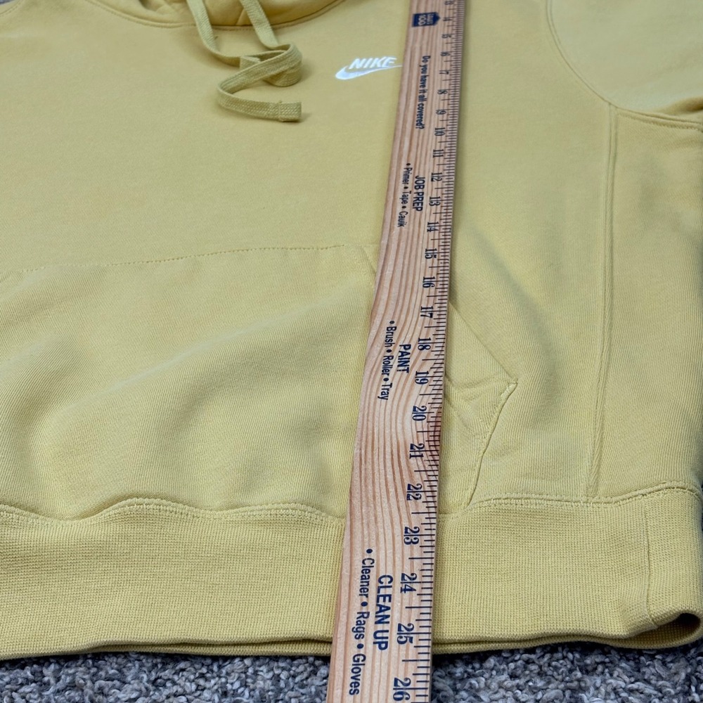 Nike Hoodie Mens Mustard Yellow Pullover Sweatshirt Logo Embroidered Casual - Picture 12 of 12
